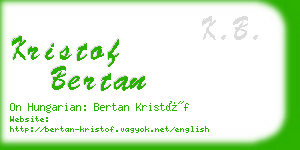 kristof bertan business card